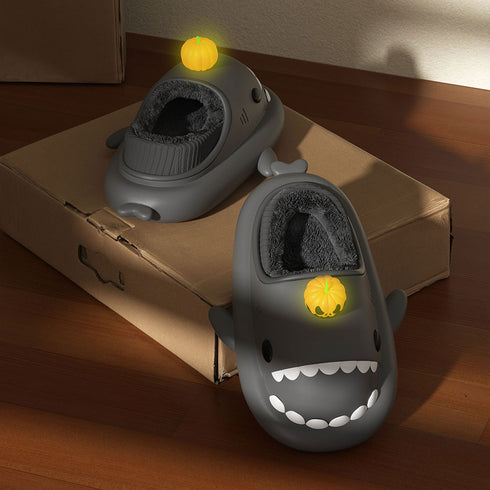 Sharkicks Basic - Hiver, Chaussons Requins Citrouille, Talon Couvert